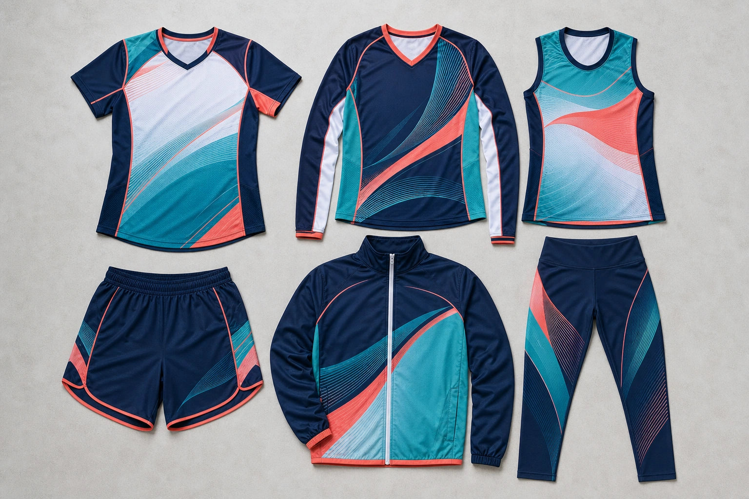 Unbranded custom volleyball uniforms for teamwear manufacturing