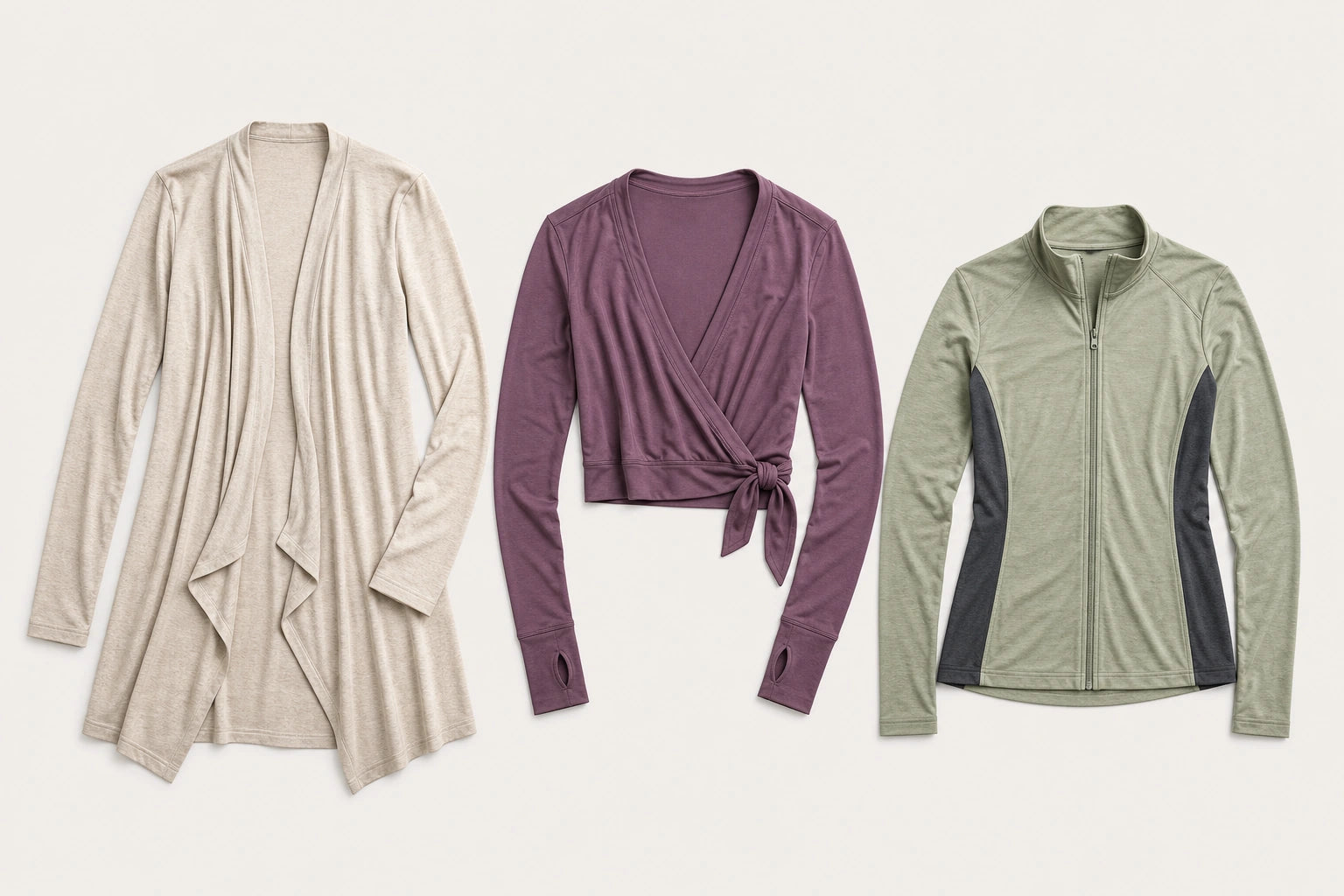 Unbranded custom cover-up layers for yoga wear manufacturing